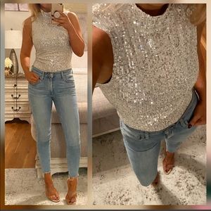 Last💖Stunning designer brand sequin bodysuit